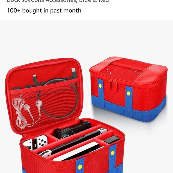 Switch Carry Case for Nintendo Switch Soft Shell Blue & Red Preowned - Picture 4 of 5